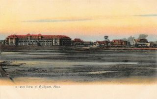Gulfport Mississippi Ms View Of City Town Buildings Businesses Postcard