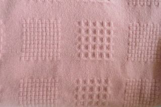 Vintage Pretty Pink Faribault Queen Merino Wool Blanket Texture w Satin Trim USA 2