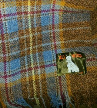 All Wool Blanket Made In Scotland Vintage 53 " W 64 " L