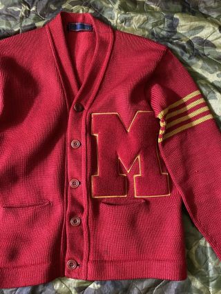 1930s pre WW2 US Marine Corps cardigan sweater,  China Marine Iwo Jima Vet USMC 2