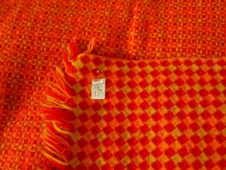 Vtg 100 Wool Faribo Blanket Faribault,  Mn 50 " X 55 " Fall Harvest Picnic Camp