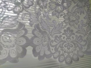 Set Of 2 Antique Scaloped White Floral Vintage Lace Curtain Panel - 57 " W 32 " L