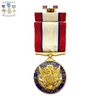 Wwii U.  S.  Army Distinguished Service Medal Slot Brooch Ribbon Bar Lapel Pin