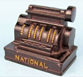 National Cash Register Vintage Cast Iron Paperweight Advertising Figurine