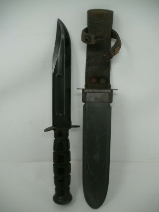 Vintage Wwii Usn 2 Ka - Bar Fighting Knife W/matching Scabbard Nord - 4723 Minty