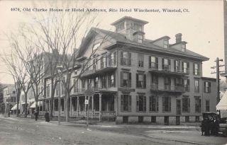 Winsted,  Ct,  Street,  Hotel Andrews (formerly Clark House),  Demars Rppc C 1907 - 20