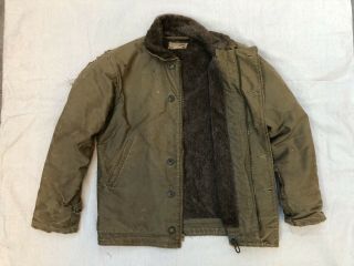 Vintage 1940s Wwii Usn N - 1 Deck Jacket Size 40