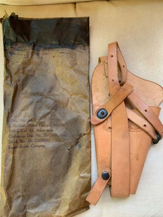 Nos Unissued In Wrap World War Two U.  S.  Military 1911 45 Acp Shoulder Holster
