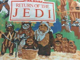 Vintage 1983 Star Wars Return Of The Jedi Twin Bed Sheet Set 3 Piece Ewok Vader