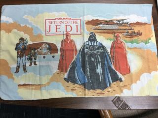 Vintage 1983 Star Wars Return of the Jedi Twin Bed Sheet Set 3 Piece Ewok Vader 3