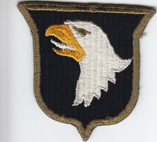 Wwii Us Army 101st Airborne Division Patch - Embroidered,  Od Border