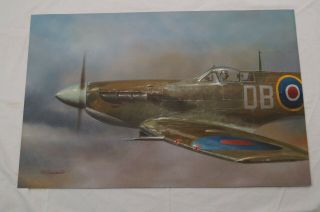 Ww2 Canadian British Rcaf Raf Spitfire Acrylic Painting