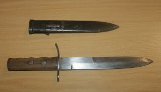 Ww2 Italian Mvsn Fascist Trench Knife Dagger With Scabbard