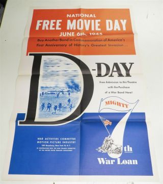 World War Ii Ww Ii D - Day 1945 7th War Loan Poster Movie Day