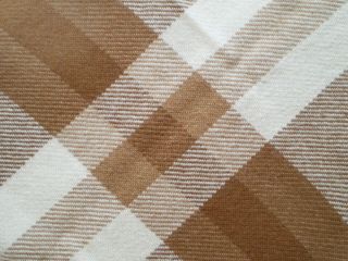 Vintage Handwoven Soft Wool Throw Blanket Cream & Browns Fringed 82 " X 43 "