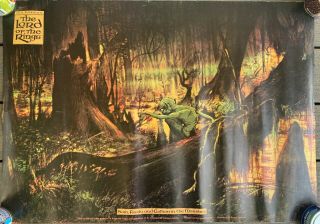 Vtg 1978 J.  R.  R Tolkien The Lord Of The Rings Poster Sam Frodo Gollum Marshes