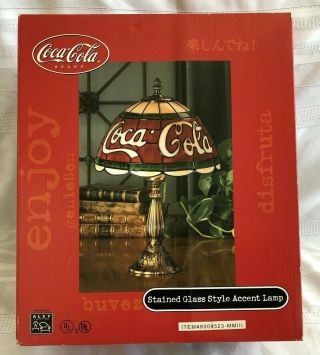 Coca Cola Stained Glass Style Accent Lamp (m10)