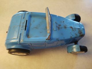 Vintage - Buddy L Hot Rod Roadster Pressed Steel Toy Car Blue - Some Rusty Areas