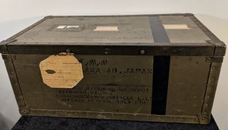 Us Army Air Force Wwii Military Cargo Box Footlocker Trunk Japan Named Lt Col