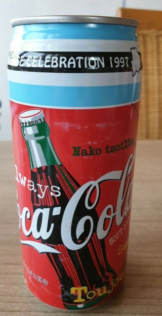 Coca Cola Can From Botswana.  450 Ml Can.  1 Empty Can.  1997 Celebration Can