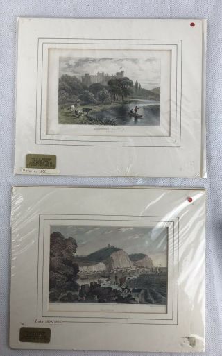 Vintage Hastings And Arundel Castle Sussex Prints (set Of 2) Over 100 Years Old.
