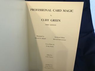 Professional Card Magic By Cliff Green Book 1961 3