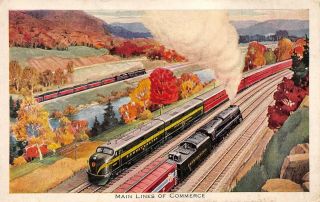 Postcard Pa Johnstown Pennsylvania Railroad Train Fall Autumn Scene Conemaugh Pc