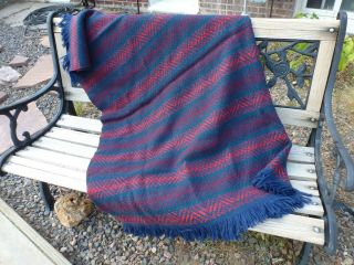 Vintage Pendleton Wool Blanket Throw In Zipper Bag 52x68 Euc