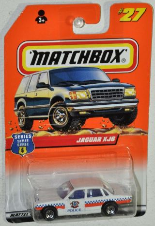 Matchbox 1998 27 Series 4 Jaguar Xj6 Police Car On International Card Vhtf