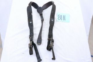 Wwii German Army Leather Y - Straps Suspenders