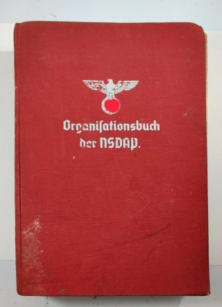 Book Die Organifation Der Nsdap 1937 Edition German With Illustrations Ww2 Wwii