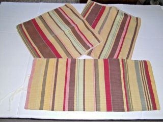 Pottery Barn Kilim Stripe Pillow Covers [2] 12 " Square [1] Lumbar 12x 27 Cotton