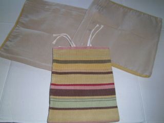 POTTERY BARN Kilim Stripe Pillow Covers [2] 12 