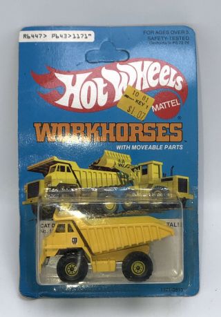 1979 Rare Mattel Hot Wheels Workhorses 1171 Cat Dump Truck Moveable Parts Nip