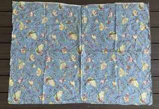 Vtg Walt Disney Cinderella Cotton Fabric Feed Sack 48 X 36 Novelty Print