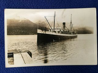 1922 Rppc Vintage Postcards Steam Ship Northwestern Juneau Alaska Ocean Ss Boat