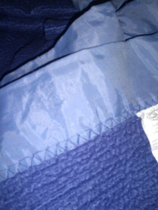 Vintage Chatham Acrylic Thermal Blanket Blue with Satin Binding Twin 62 