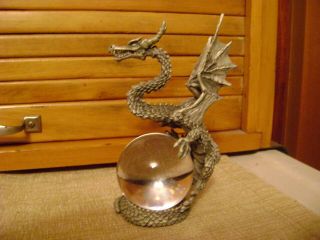Gallo Pewter Dragon With Crystal Ball