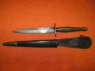 British WW2 Fairbairn–Sykes Knife Dagger Named and Numbered 2