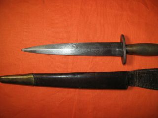 British WW2 Fairbairn–Sykes Knife Dagger Named and Numbered 3