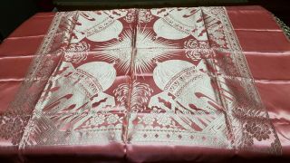 Vintage Taj Mahal Silk Piano Shawl Scarf Tablecloth