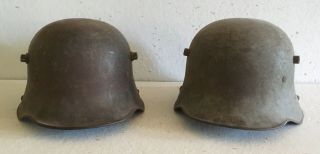 2 - Ww1 German Helmets In World War 1 On The German Battle Fields.  1914 - 1918