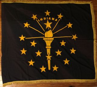 Wwii State Flag Of Indiana,  Ntl Guard Regimental Battle Flag (1941 - 45) 48hr