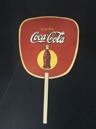 Coca Cola Vintage 1930,  S Drink Coca Cola Coke Advertising Hand Fan Sign Paddle