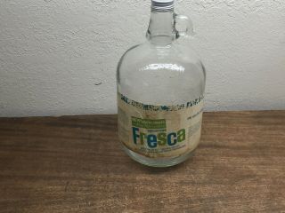 Vintage Fresca Coca - Cola Syrup Jug 1 Gallon Glass Bottle Soda Fountain Service