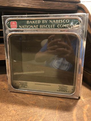 Nabisco National Biscuit Company " Uneeda Bakers " Tin Glass Display Lid & Box
