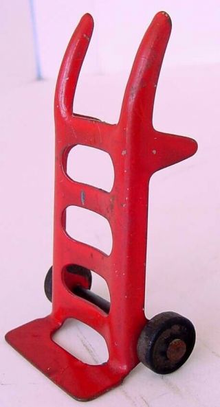1930s Marx Red 3.  25 " Hand Luggage Cart Dolly For Pressed Steel Coca - Cola Truck