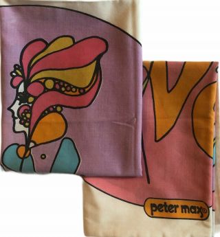 Peter Max Pillowcases Psychedelic Pop Art Love Lady Queen/king 2 Pillow Cases