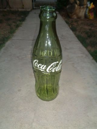 Coca Cola Bottle Extra Large Glass 20 " Tall Thick Green Glass Coke Display