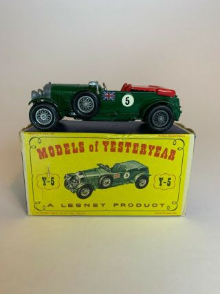 Lesney Matchbox Models Of Yesteryear No Y - 5 Litre Bentley With Box
